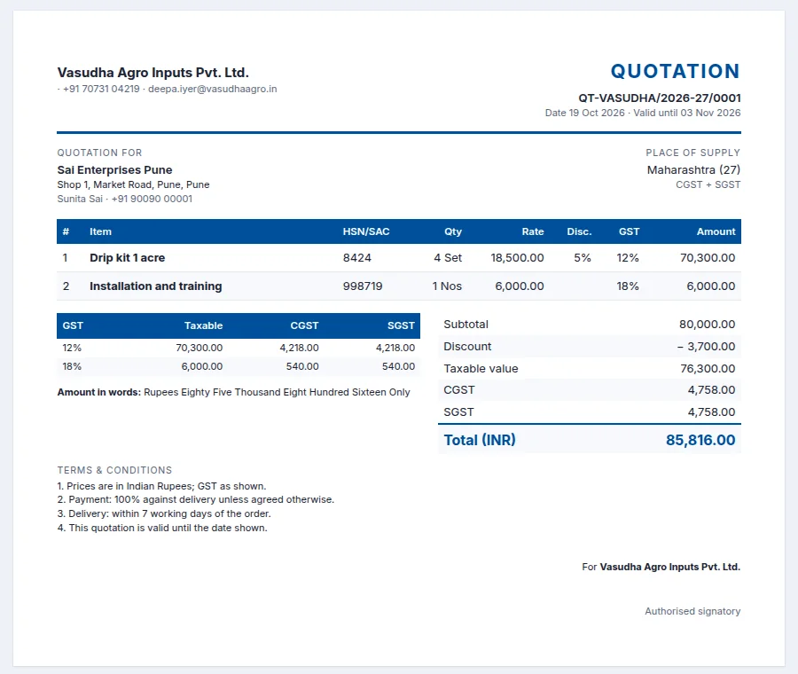GST quotations